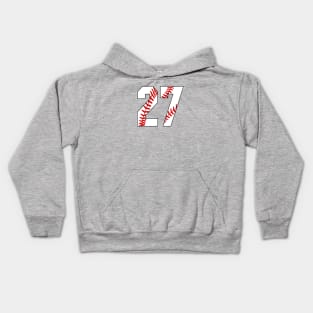 Baseball Number 27 #27 Baseball Shirt Jersey Favorite Player Biggest Fan Kids Hoodie